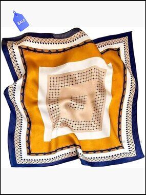 35" Square Satin Scarf, Lightweight Polyester, Multi-Use Head Wrap Bandana